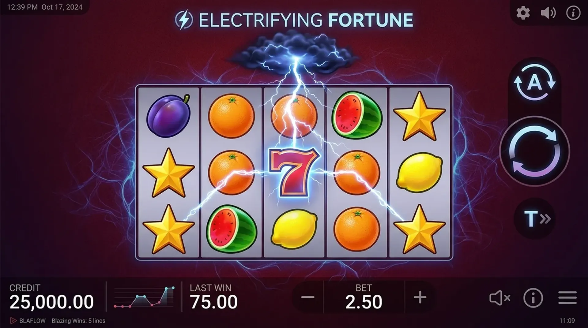 Blazing Wins: 5 lines